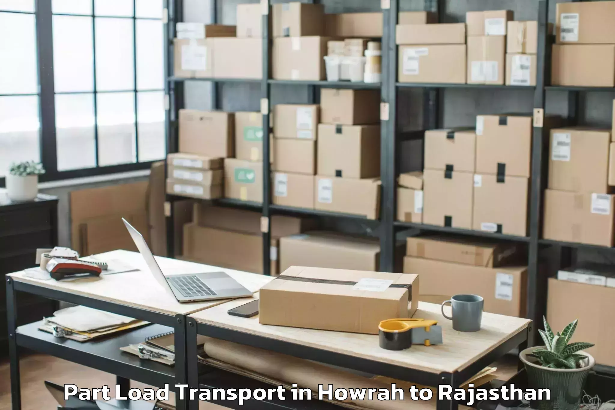 Reliable Howrah to Ladnun Part Load Transport